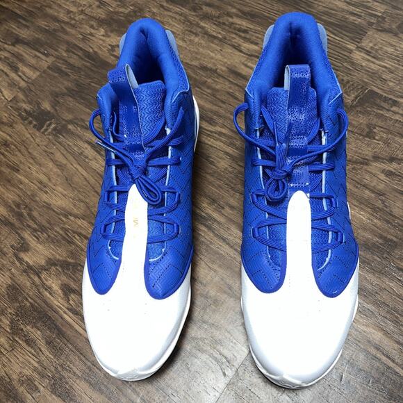 Under Armour Men's Harper 9 Mid RM Baseball/Softball Cleats Size 15 Blue/White - Picture 2 of 7